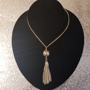 Gold tone Tassel Necklace